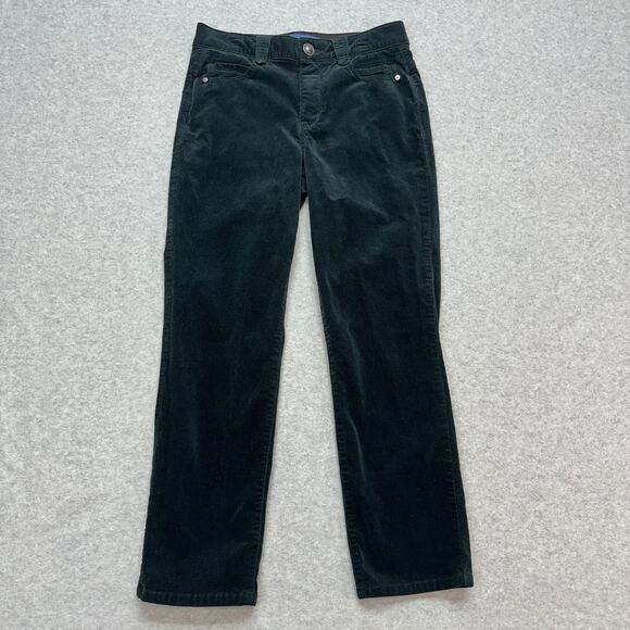 Democracy Corduroy Pant WMNS 8P Dark Teal Green Straight Leg Mid Rise Stretch - Picture 1 of 11